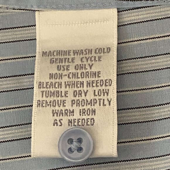 NWT Worthington No-Iron Sz 6 Womens Blouse Shirt Long Sleeve Striped Blue/White - Picture 9 of 10